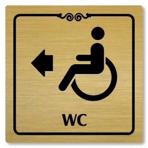 WC invalidé vlevo, 80x80mm, zlatá, Texas